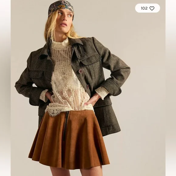 Free People Undestated Leather Sugar High Skirt - Picture 3 of 3